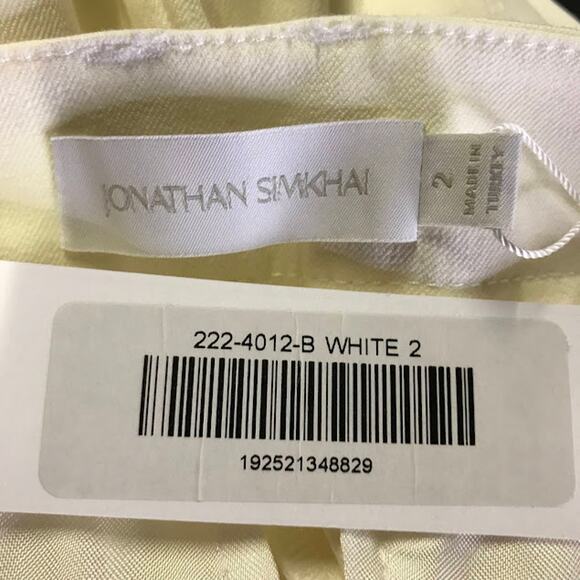 Jonathan Simkhai Jesslyn Pants 2 High Rise Straight Pockets Cotton Blend NWT - Picture 6 of 7